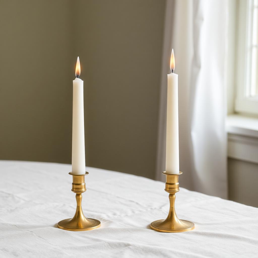 Brass Taper Candlestick Pair