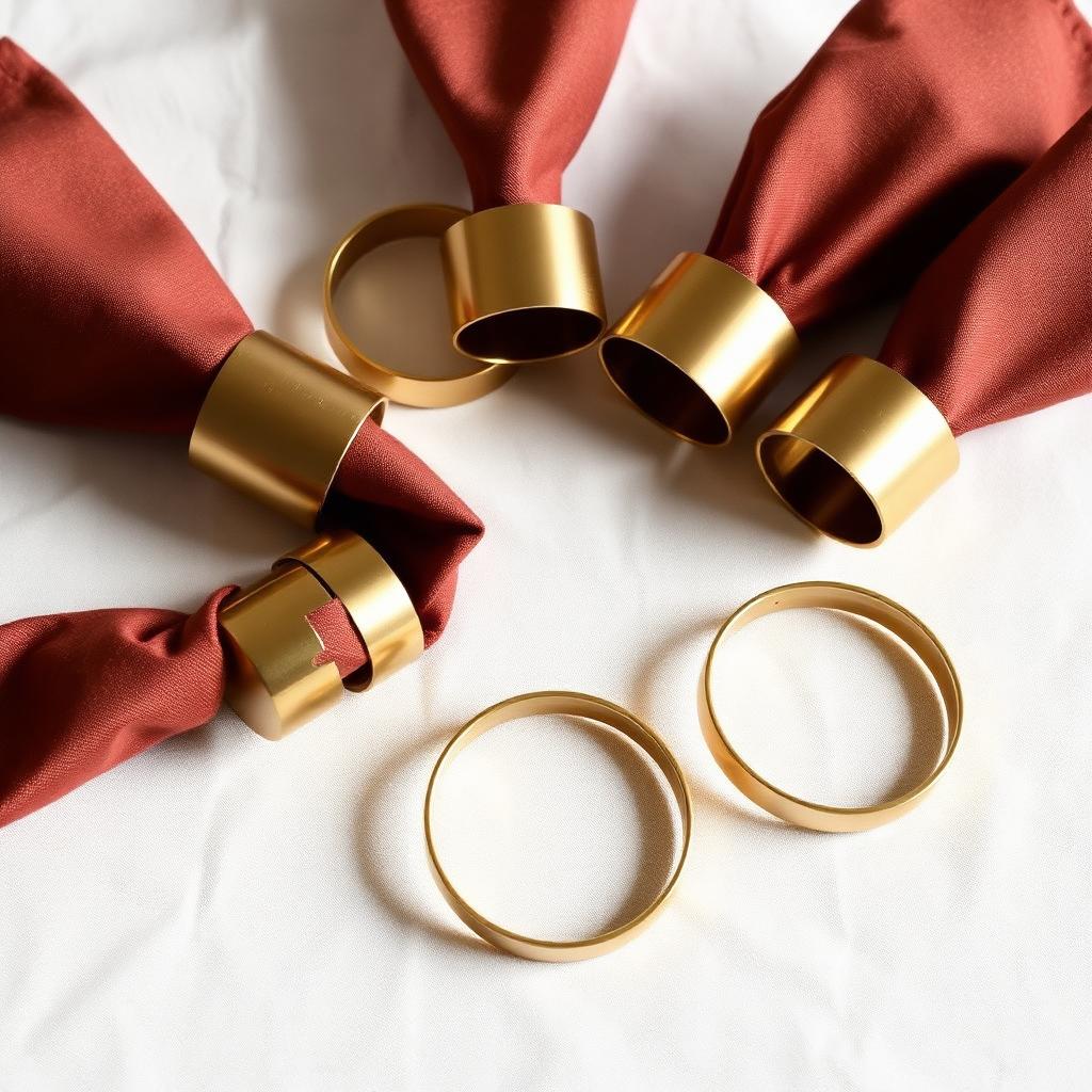 Brass Napkin Ring Set of 6