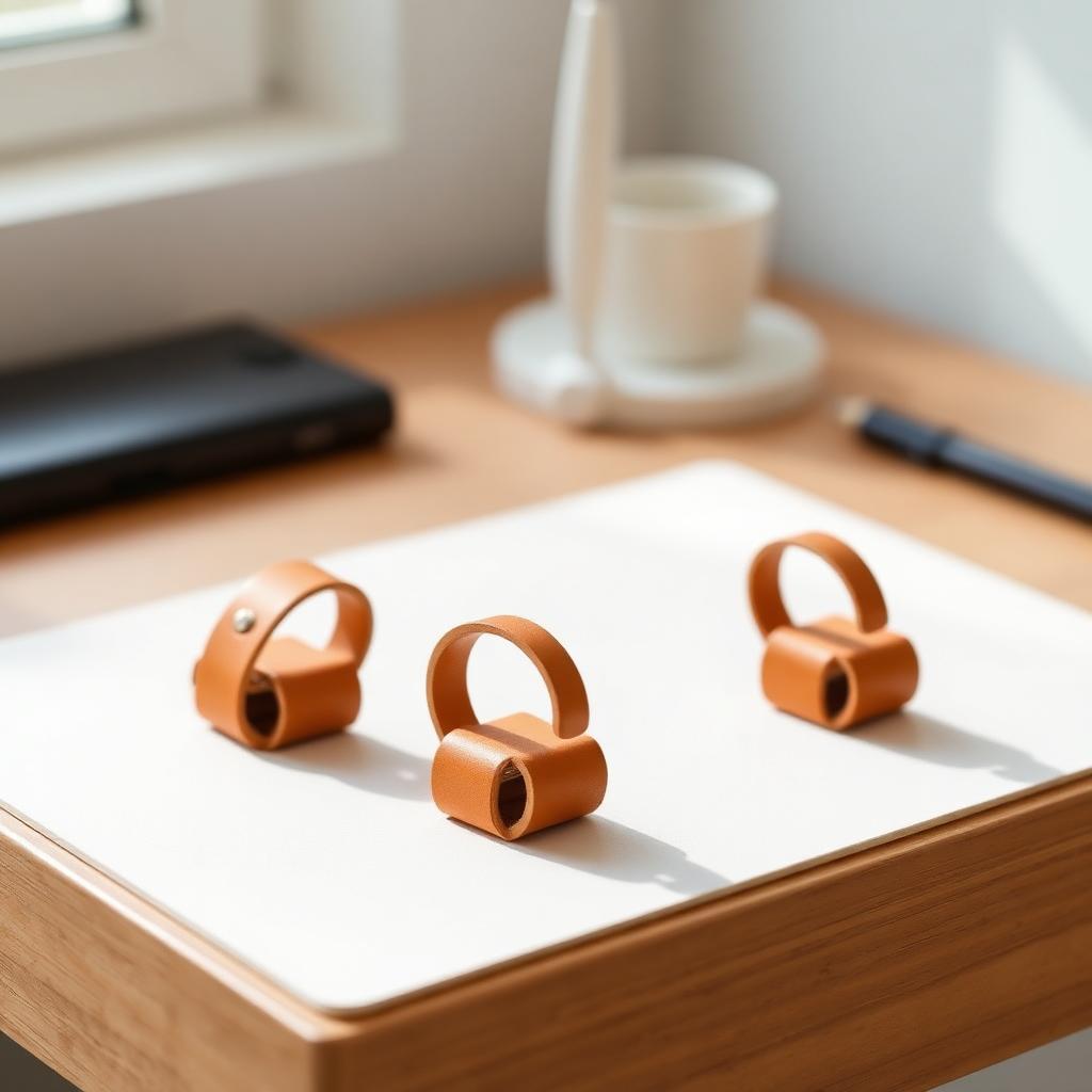 Leather Cable Organizer Set