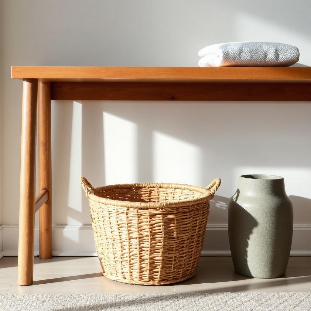 Entryway Bench Basket