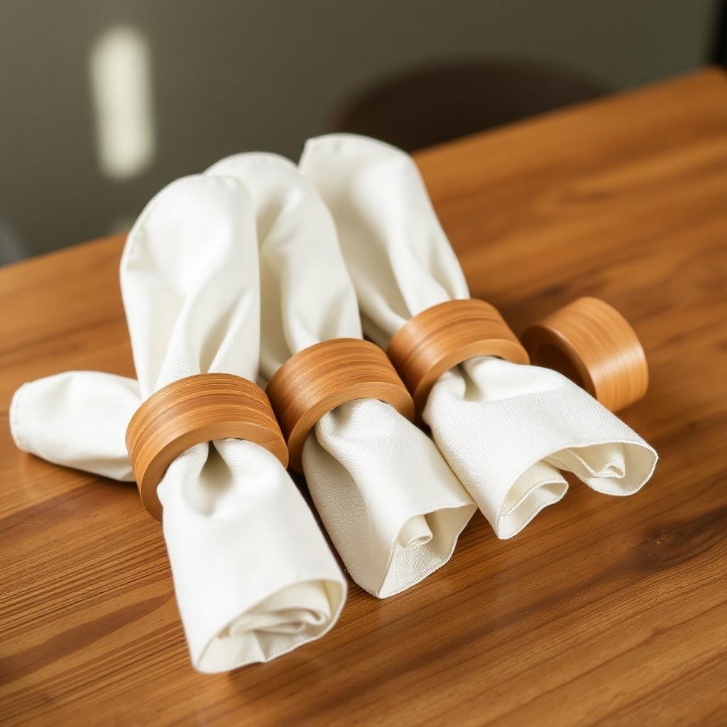 Wood Napkin Ring Set of 6