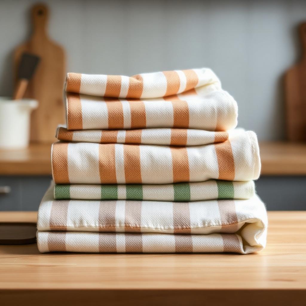Striped Linen Tea Towels Set of 3