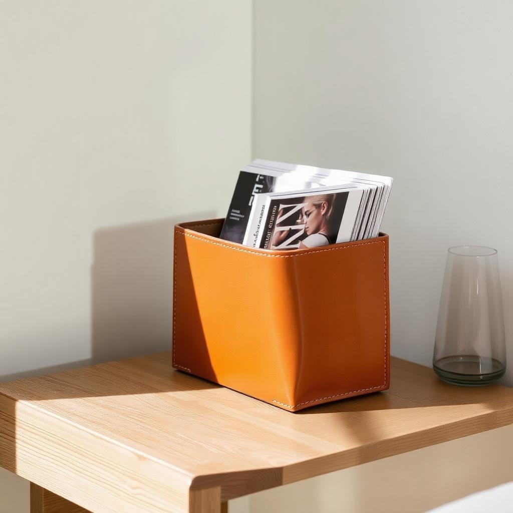 Leather Magazine Holder