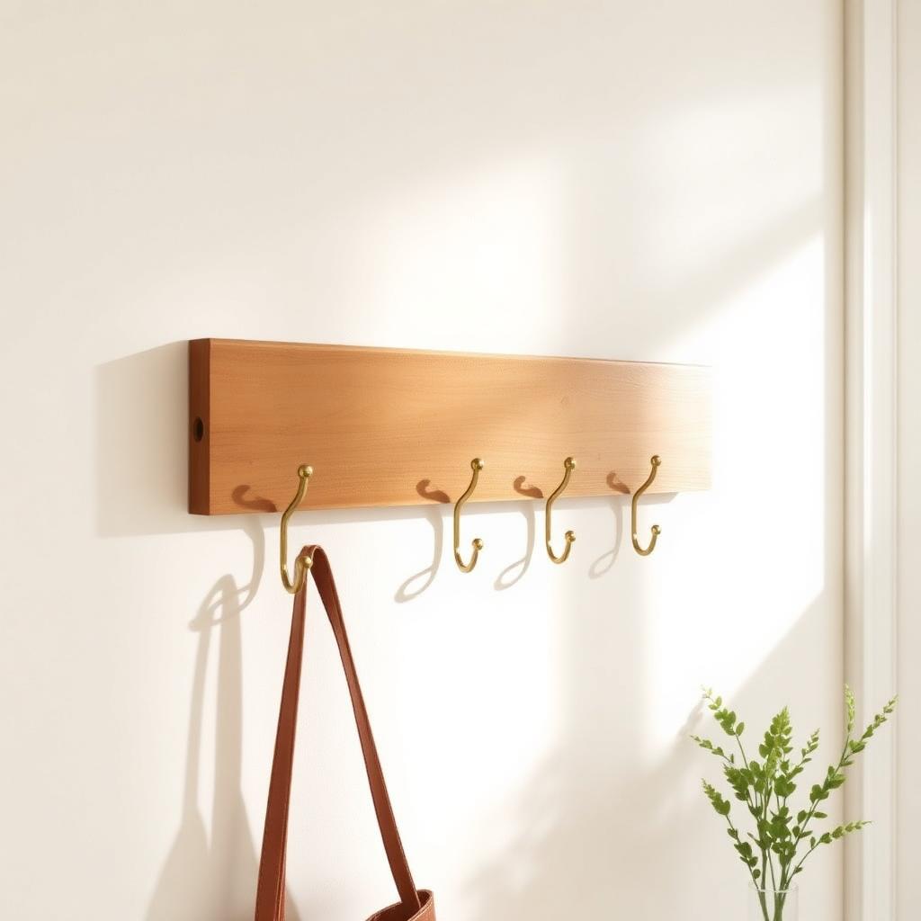 Oak Wall Hook Rail